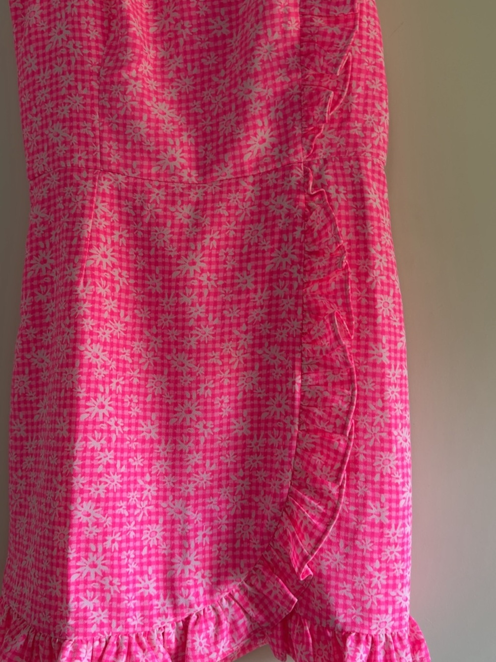 Lilly Pulitzer One-Shoulder Pink Floral Ruffle Mini Dress - Picture 3 of 5